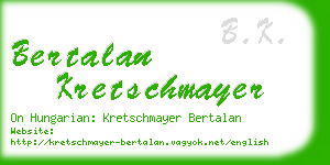 bertalan kretschmayer business card